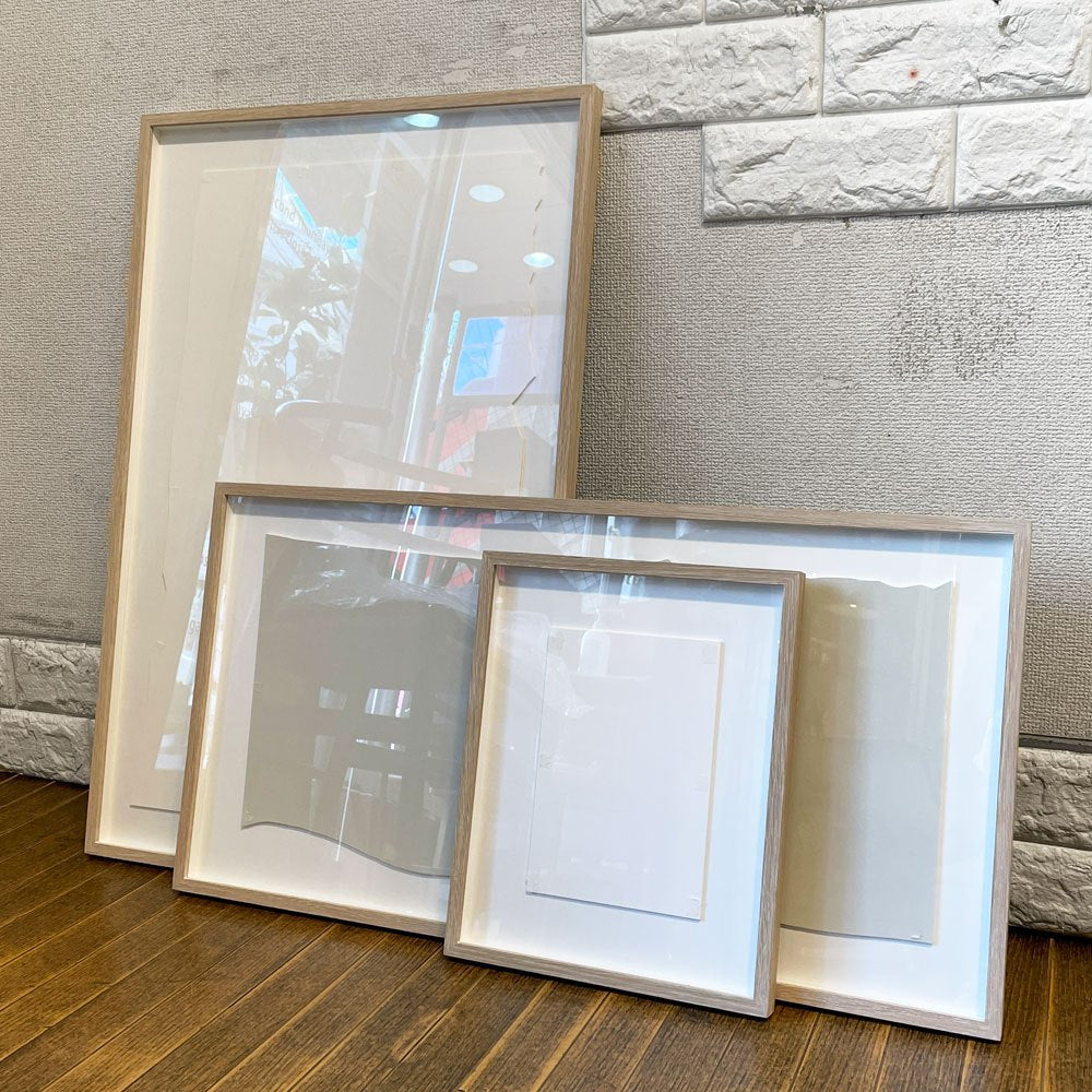 ニュートン newton 都立大 オリジナルウッドフレーム 額縁 オーダー品 オーク材 ワイパーホワイト 69.5×45.5cm 外箱付 ◎