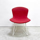 ノル Knoll 420 サイドチェア ワイヤーチェア ダイニングチェア ホワイト × レッド ファブリック フルカバー仕様 ビンテージ B ●
