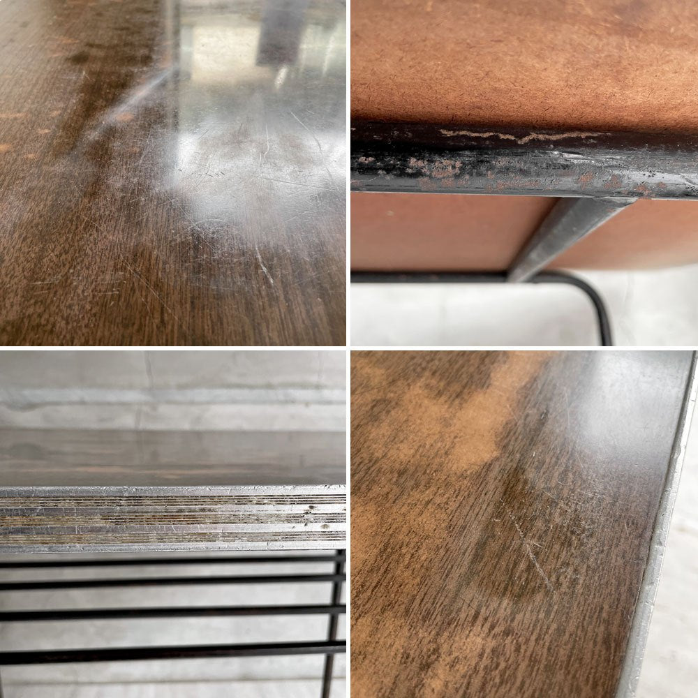 ジャパンビンテージ Japan Vintage デスク サイドテーブル ワークテーブル デコラトップ 鉄脚 インダストリアルテイスト 昭和レトロ  ♪