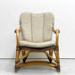 カザマ KAZAMA ルロット アームチェア Lurot Arm Chair ラタン 籐家具 ベージュ系 クッション付き インドネシア 定価￥48,800- A ●