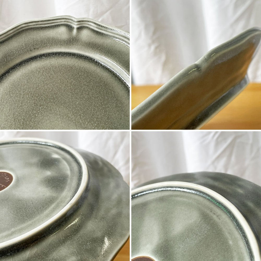 阿部慎太郎 花形 リム皿 Φ18.5㎝ 現代作家 B ◇
