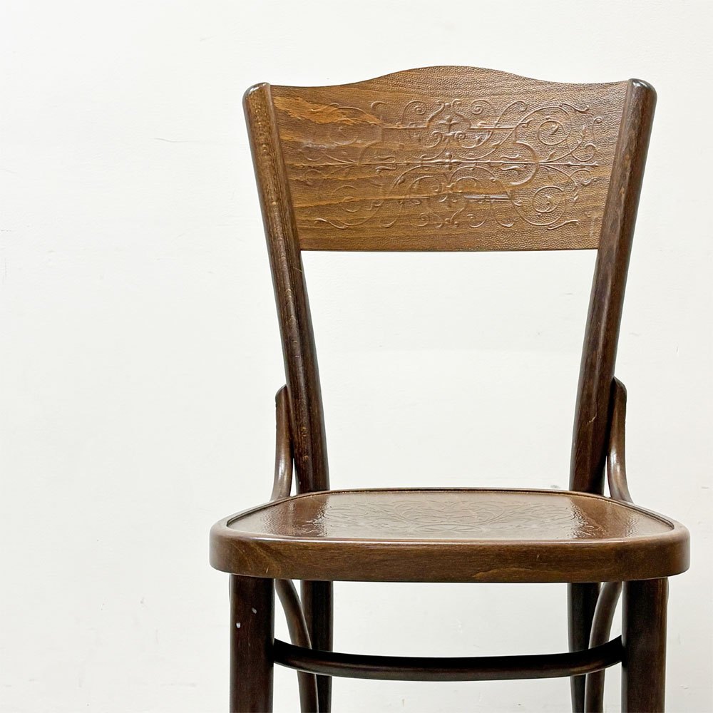 トン TON トーネット THONET No.054 ビーチ材 ベントウッドチェア ダイニングチェア カフェチェア パネルバック ベントウッド チェコ 曲木椅子 ●