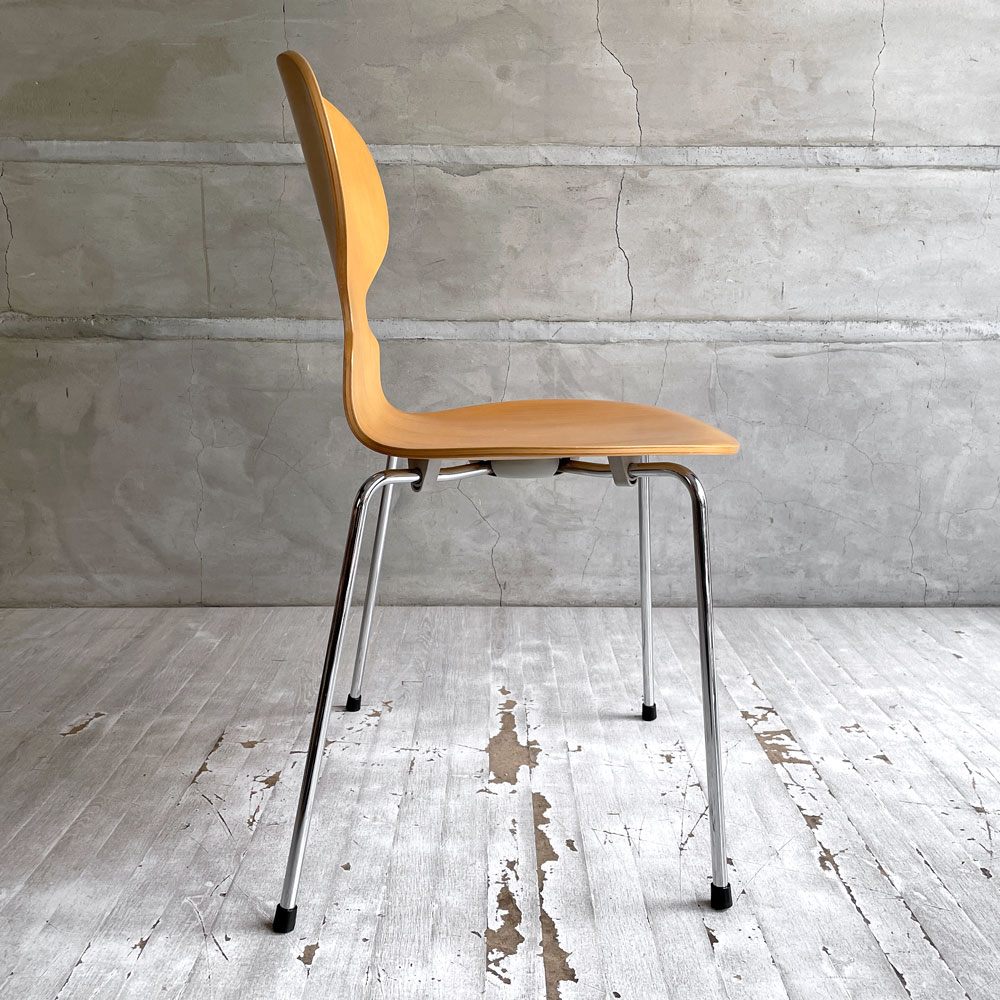 フリッツハンセン Fritz Hansen 3101 アントチェア 4本脚 ナチュラルビーチ材 ラッカー仕上げ アルネ・ヤコブセン 北欧家具 A ♪