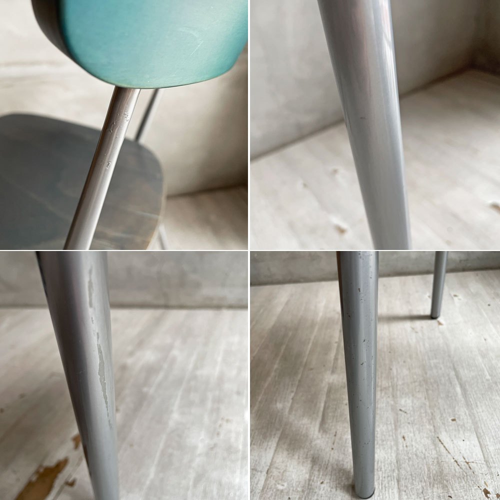 エミュー emu スチールｘウッド ダイニングチェア スタッキングチェア グリーン インダストリアルテイスト 2脚セット ♪