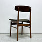 北欧ビンテージ Scandinavian Vintage ダイニングチェア チーク材 ファブリック ブラック系 デンマーク 北欧家具 ●