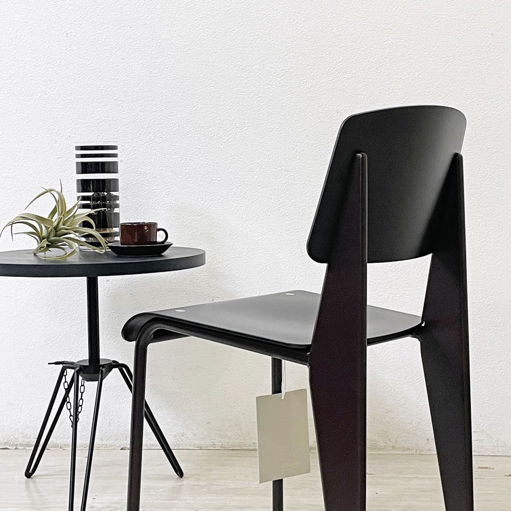 ヴィトラ vitra スタンダードチェア SP Standard chair SP ダイニングチェア ディープブラックｘチョコレート 廃番カラー ジャン・プルーヴェ Jean Prouve 美品 ●