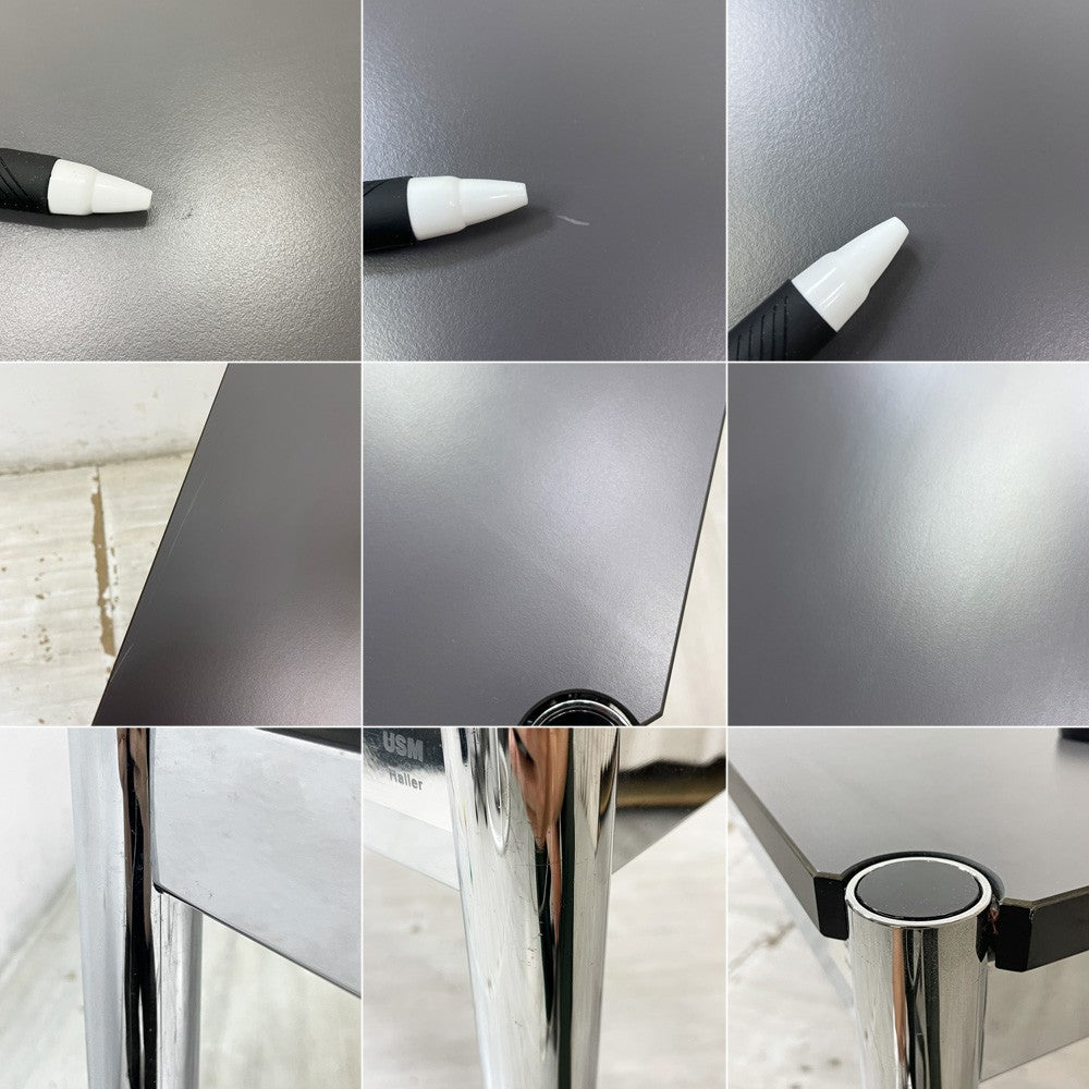 USMモジュラーファニチャー USM Haller USMハラーテーブル ワーキングデスク ダイニング グラファイトグレー リノリウム アジャスター 高さ調整機能付 スイス ●