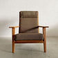 ゲタマ GETAMA GE290A イージーチェア ハイバック 1Pソファ オーク材フレーム オリジナルファブリック ブラウン系 ハンス・J・ウェグナー デンマーク 北欧ビンテージ 〓