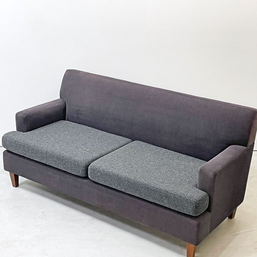 パシフィックファニチャーサービス Pacific Furniture Service P.F.S スタンダードA STANDARD A 2シーターソファ 2Pソファ パープル × グレー 座面張替品 ●