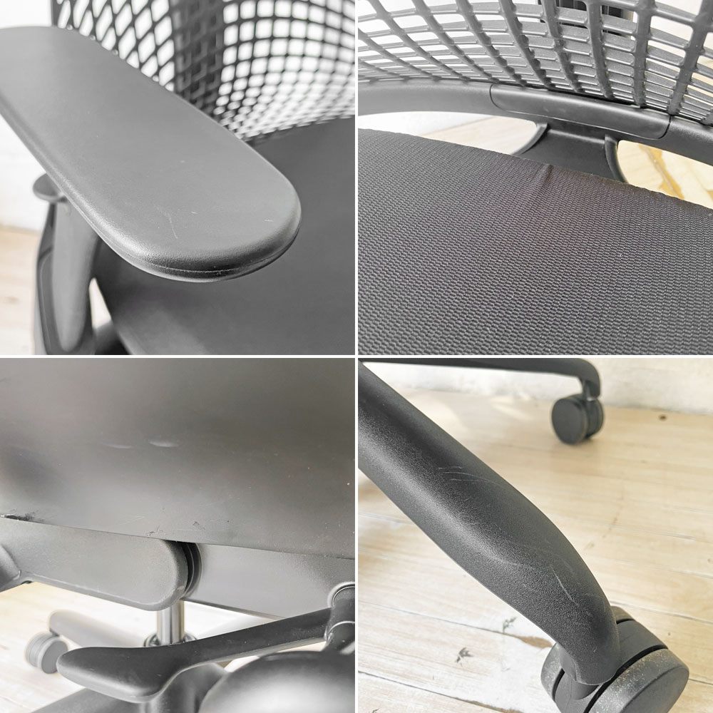 ハーマンミラー Herman Miller セイルチェア SAYL CHAIR デスクチェア オフィスチェア ミドルバック ブラック イヴ・ベアール ★