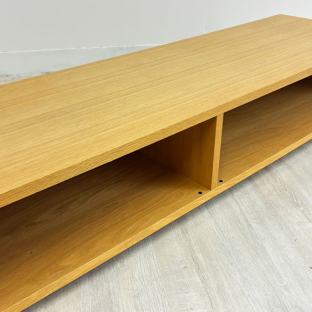 無印良品 MUJI オーク材 AVボード スタッキングシェルフ ロータイプ W162.5cm 配線孔2口 ナチュラル シンプルデザイン ●
