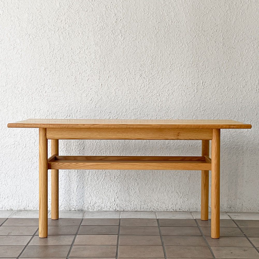 アクタス ACTUS ロッジ LODGE SOFA TABLE ソファテーブル リビングテーブル W110cm オーク材 天板下収納付 参考価格￥56,100- 廃番 ◇