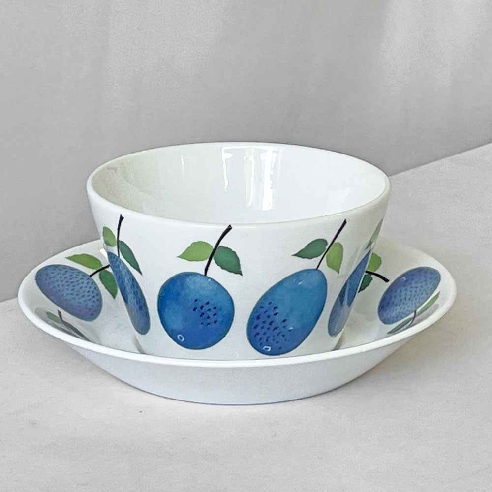 グスタフスベリ GUSTVSBERG プルーヌス Prunus ティーカップ＆ソーサー ビンテージ 北欧食器 スティグ・リンドベリ Stig Lindberg ◇