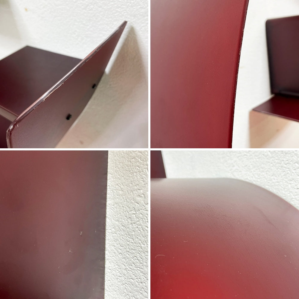 カルテル Kartell ブックワーム7 BOOKWORM7 ウォールラック ワインレッド ブックエンド7個付き イタリア 定価￥84,600- ●
