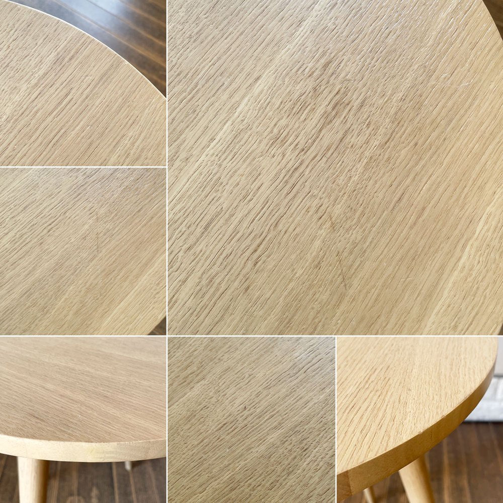 冨士ファニチア FUJI FURNITURE ナギ Nagi サイドテーブル T04510S オーク材 天板Φ40cm 小林幹也 定価￥44,000- ◎