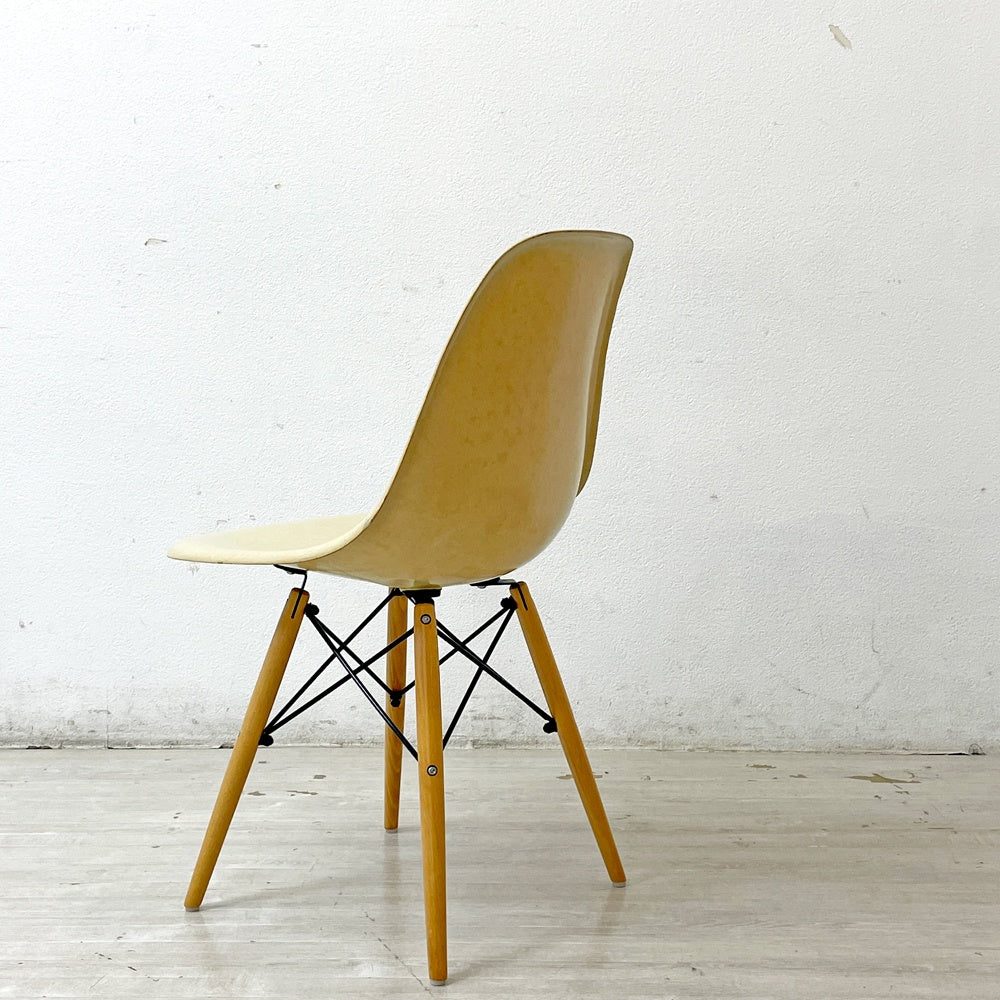 ハーマンミラー Herman Miller サイドシェルチェア セカンド 2nd FRP パーチメント ドゥエルレッグ イームズ ミッドセンチュリー ●