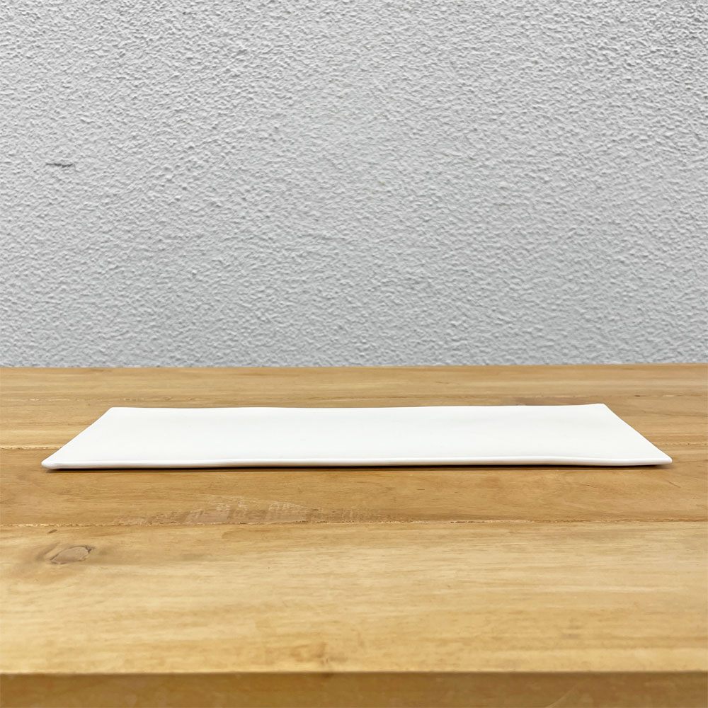 岡田直人 Naoto Okada 長角板皿 プレート 30×9.5cm ホワイト 現代作家 〓