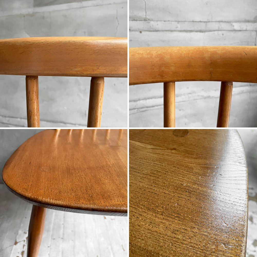 アーコール Ercol ボウバックチェア ファンバックチェア 5本タイプ エルム材 UKビンテージ Vintage 英国家具 ♪