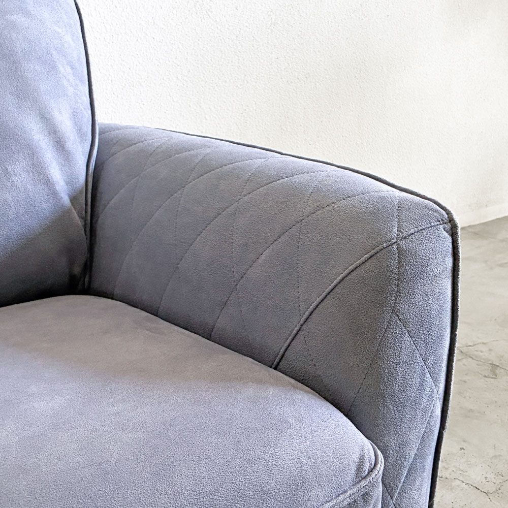 リラックスフォーム RELAX FORM コロンバス COLUMBUS 2.5人掛けソファ W174cm ブルーグレー系 レザーテックス ヘッドレスト付き 関家具 廃番サイズ  〓