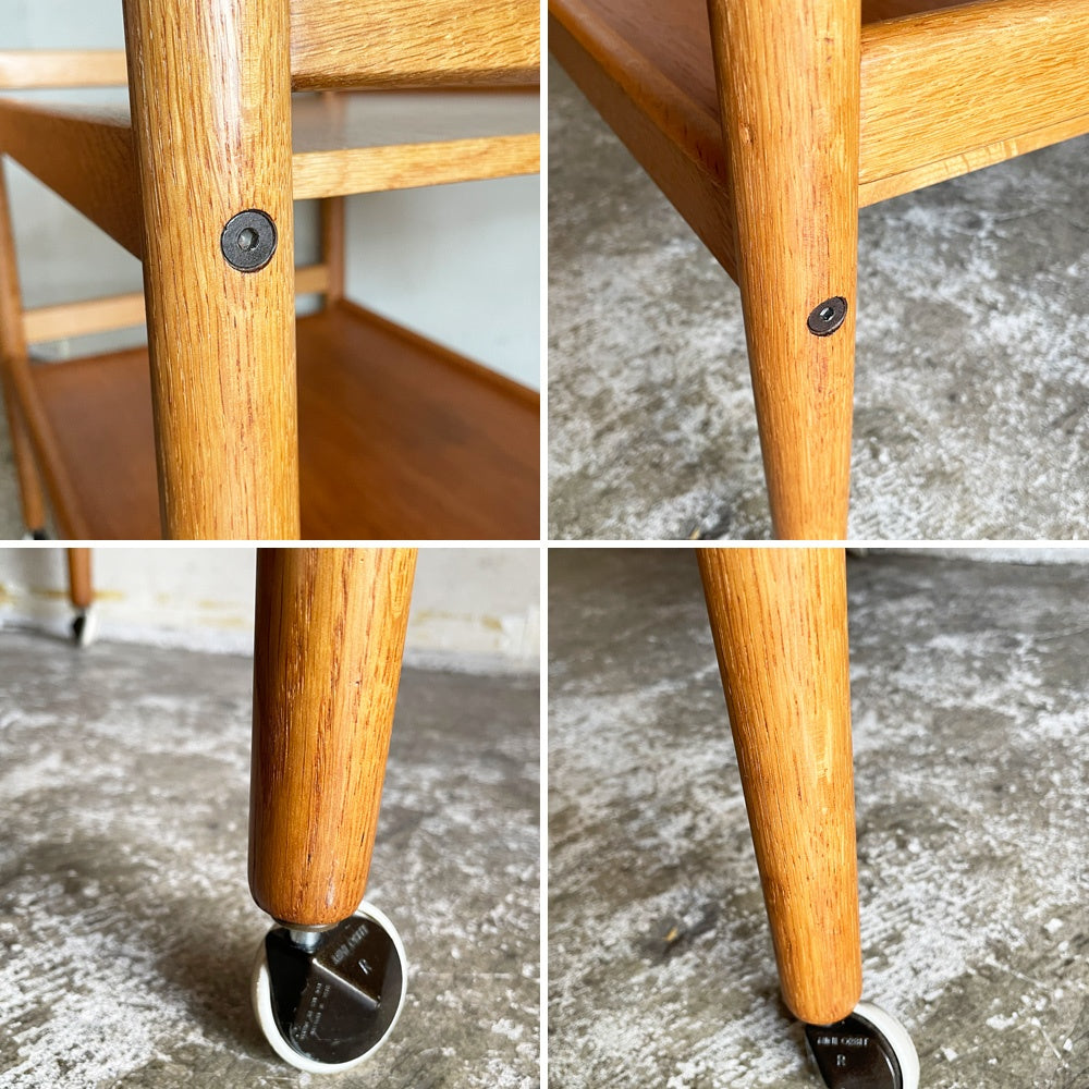 デンマーク ビンテージ Danish Vintage オーク材 ワゴン トローリー 2段 キャスター付き W71.5cm 北欧家具 北欧ビンテージ ■