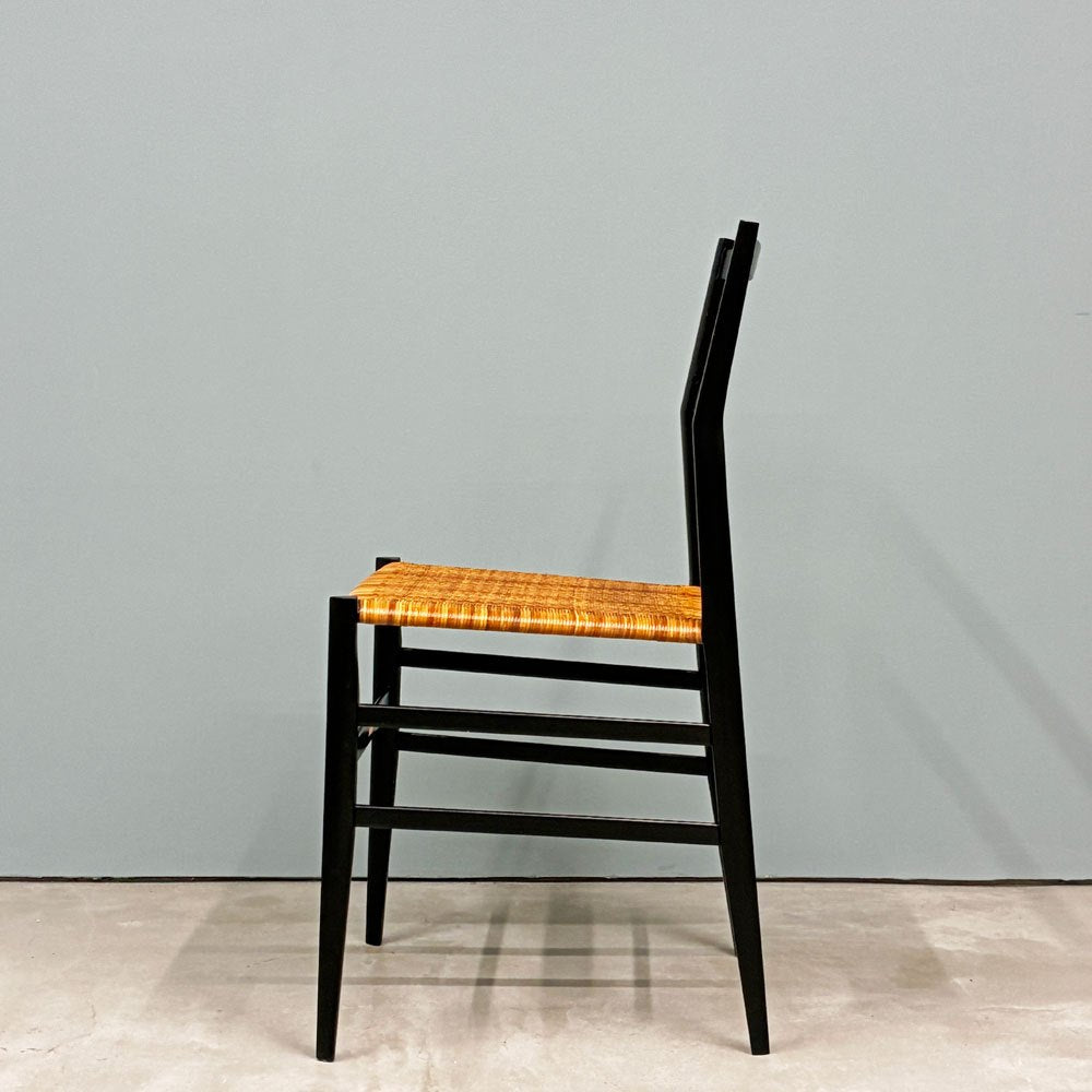 カッシーナ Cassina 699 スーパーレジェーラ SUPERLEGGERA チェア ダイニングチェア アッシュ材 ブラック 籐張り ジオ・ポンティ ◎
