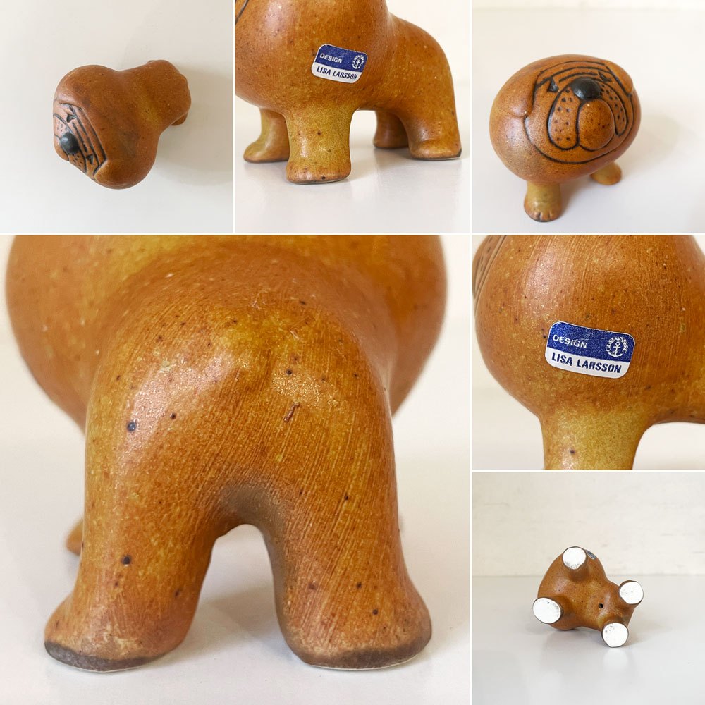 グスタフスベリ GUSTAVSBERG ケンネル Kennel ブルドッグ Bulldog Mini ミニ H6.5cm 陶製フィギュリン リサ・ラーソン スウェーデン 北欧ビンテージ ◎