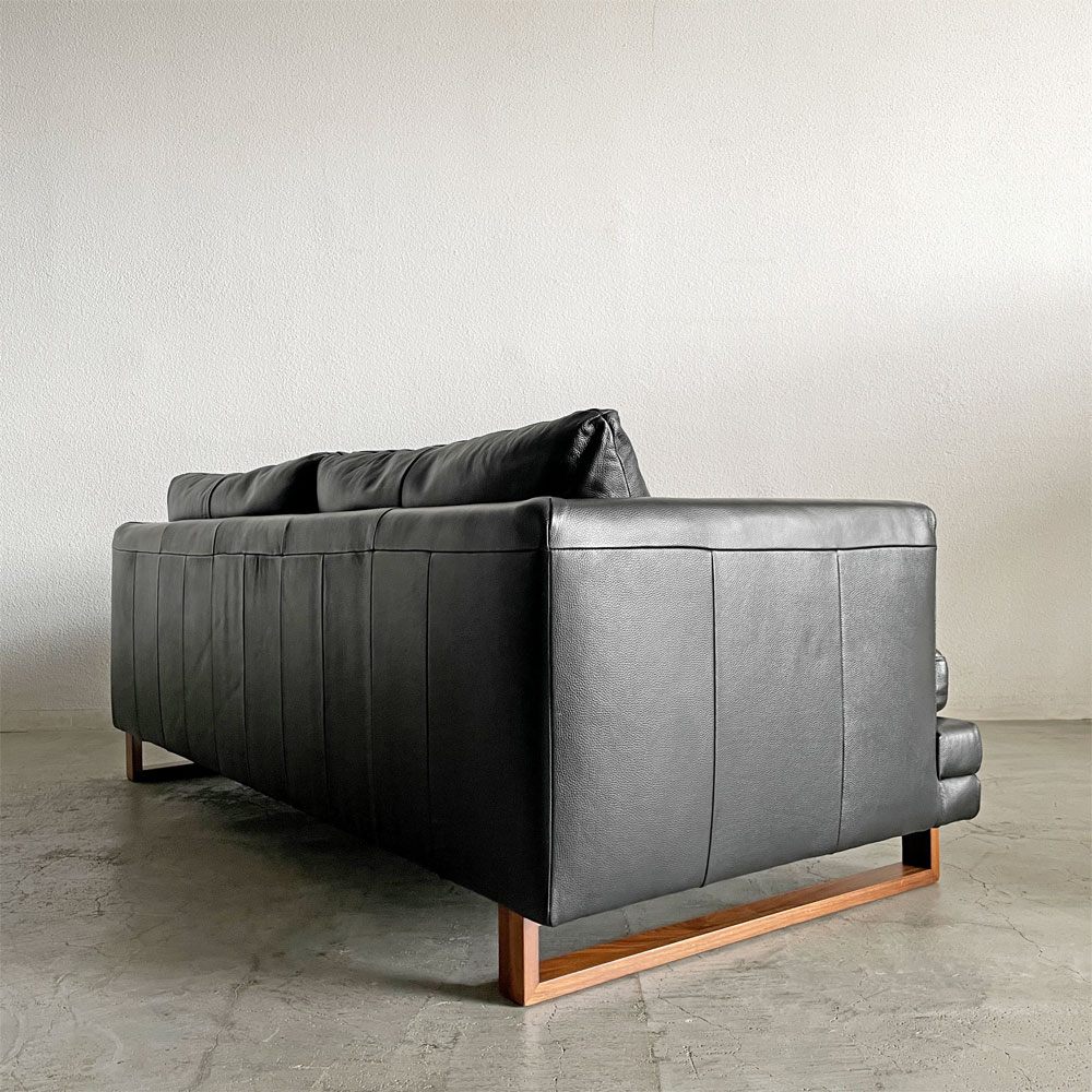 アクタス ACTUS ファイブバイファイブ five by five S1378 2.5シーターソファ W195cm 本革 ブラックレザー 廃番 〓