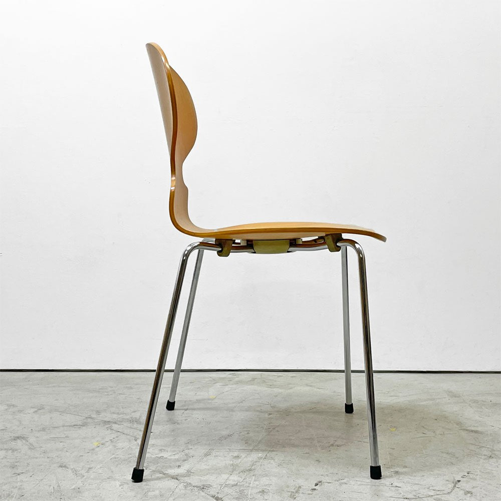 フリッツハンセン Fritz Hansen アントチェア 4本脚 ナチュラルビーチ ラッカー アルネ・ヤコブセン 北欧家具 E ●