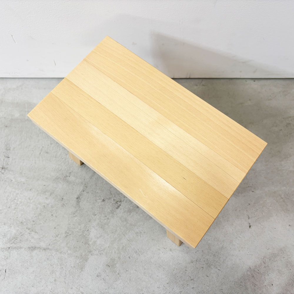 東屋 アヅマヤ 風呂椅子 スツール 檜材 ミニテーブル 飾り棚 花台 ディスプレイ リビングモチーフ LIVING MOTIF 取扱い 定価25,300円 ●