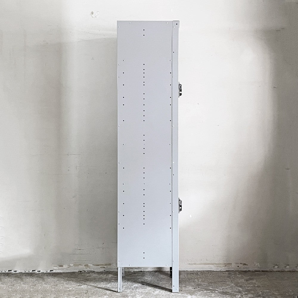 リオン LYON 2段スチールロッカー 2-TIER LOCKER ダイヤカット RECESSED HANDLE ダヴグレー dove gray インダストリアル P.F.S取扱 ■