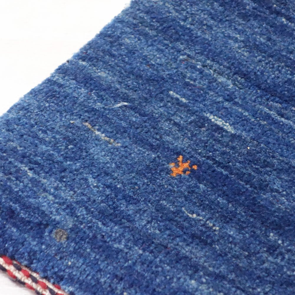 イラン 手織り ギャッベ gabbeh 絨毯 ラグ カーペット ブルー 120×76cm 鹿モチーフ ●