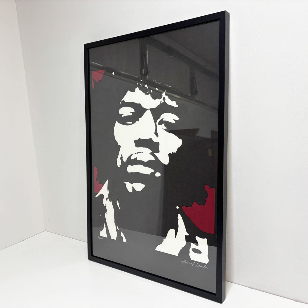 コンラッドリーチ CONRAD LEACH ジミ・ヘンドリックス Jimi Hendrix シルクスクリーン アートフレーム ポスター ポップアート 78/100 希少 56×69.5cm(スクリーンサイズ) 額装品 B ●