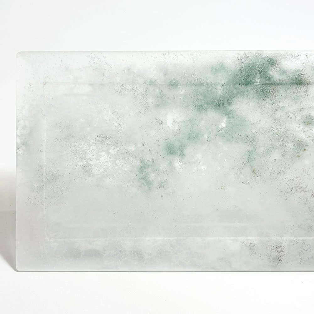 砂田夏海 shijima 長皿 ガラス プレート 霞 パート・ド・ヴェール キルンワーク 23.5×9.7cm 現代作家 ★