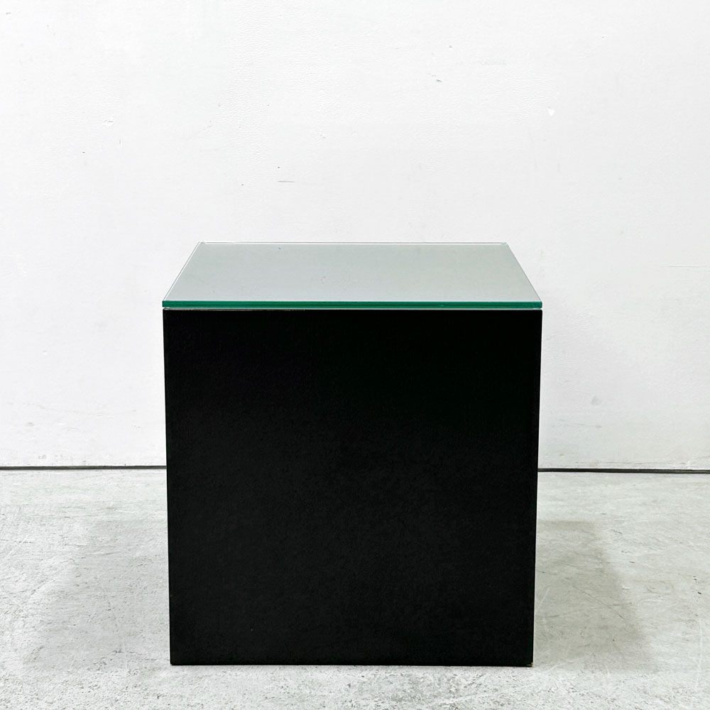 カッシーナイクスシー Cassina ixc ゼン ZEN サイドテーブル アッシュ材 ダークブラウン ガラストップ カトリーヌ・メミ モダンデザイン 廃番 ●