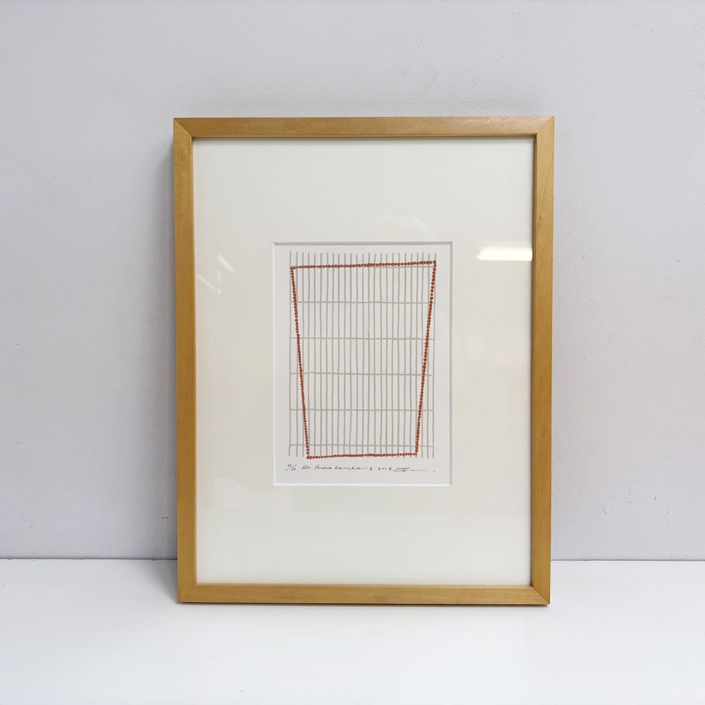 黒木周 shu kuroki クロスグラフ Un forma carree.2 2008年 スクリーンサイズ 14×20cm 布版リトグラフ 額装品 版画 現代作家 ●
