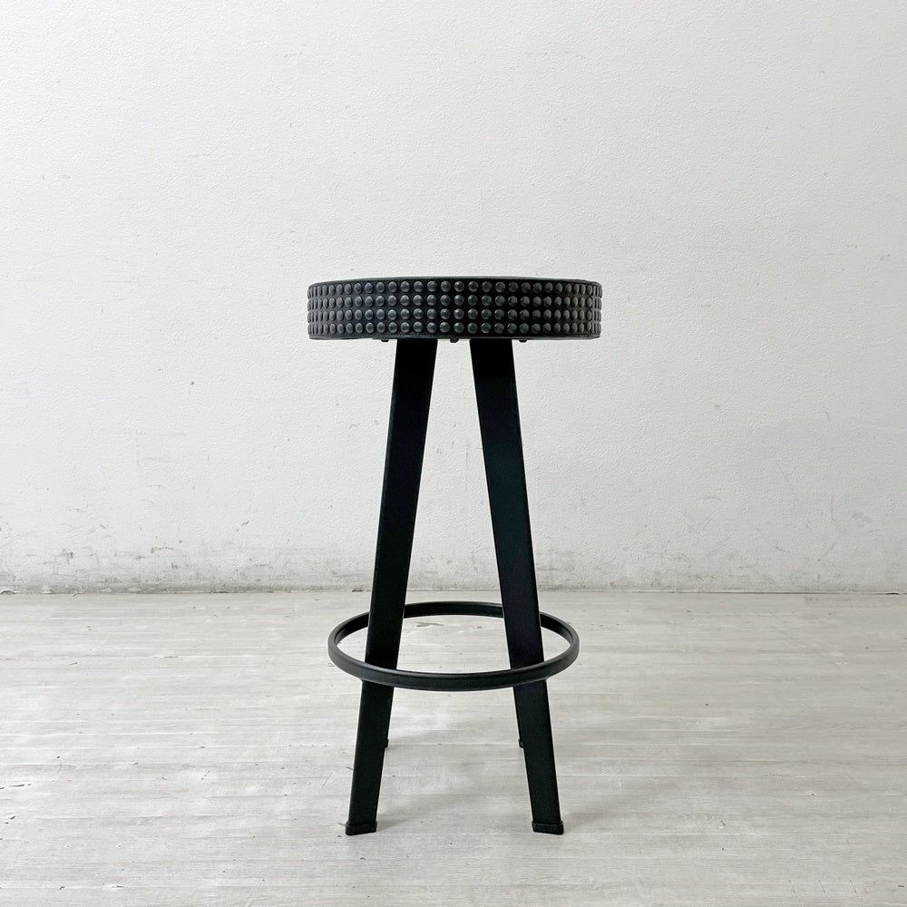 ディーゼルリビング DIESEL LIVING バー スタッド スツール Bar Stud Stool ブレイブマン ロゴエンボスモデル 本革 スチール 高さ63cm モローゾ MOROSO 非売品 B ●