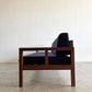 ジャクソンファニチャー Jackson Furniture チーク材 3シーターソファ 3人掛け W207cm ファブリック ネイビー系 座面ウレタン交換＆カバー張替済 USビンテージ 〓