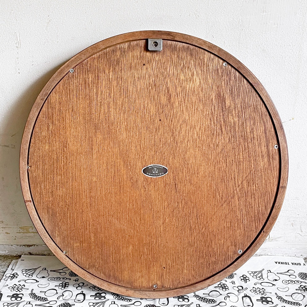 秋田木工 Akimoku 曲木鏡 丸型 丸小 古代色 ブナ材 Φ40cm ウォールミラー 壁掛け 曲木家具 柳宗理 ジャパニーズモダン 定価￥35,200- ■