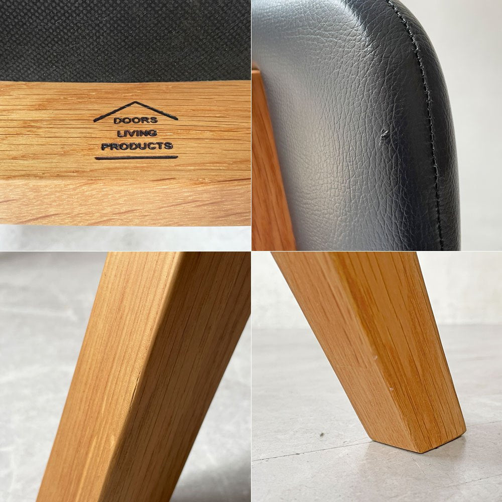 ドアーズリビングプロダクツ DOORS LIVING PRODUCTS ボシー BOTHY Mountain Leg Chair ダイニングチェア PVCレザー オーク無垢材 コンパスレッグ A ★