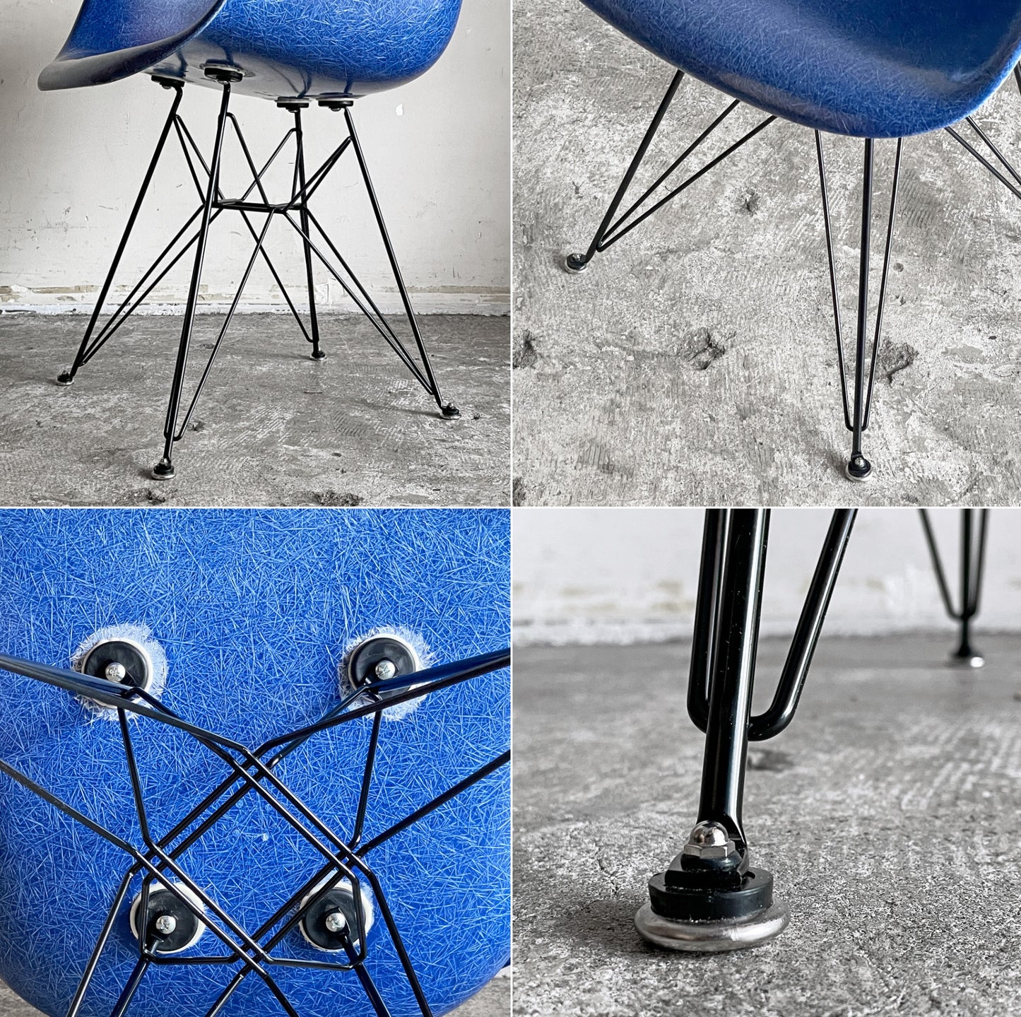 ハーマンミラー Herman Miller アームシェルチェア 現行FRP製 ウルトラマリンブルー エッフェルベース C&R イームズ ミッドセンチュリー ■