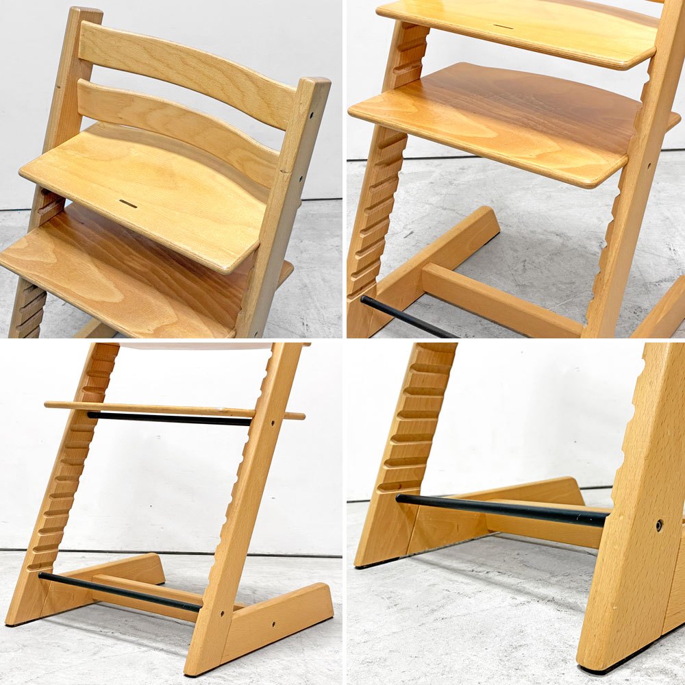 ストッケ STOKKE トリップトラップ TRIPP TRAPP ベビーチェア キッズチェア S/N4 ハーネス＆トレイ＆プラスチック背もたれ＆ガード付 ノルウェー 北欧家具 ●