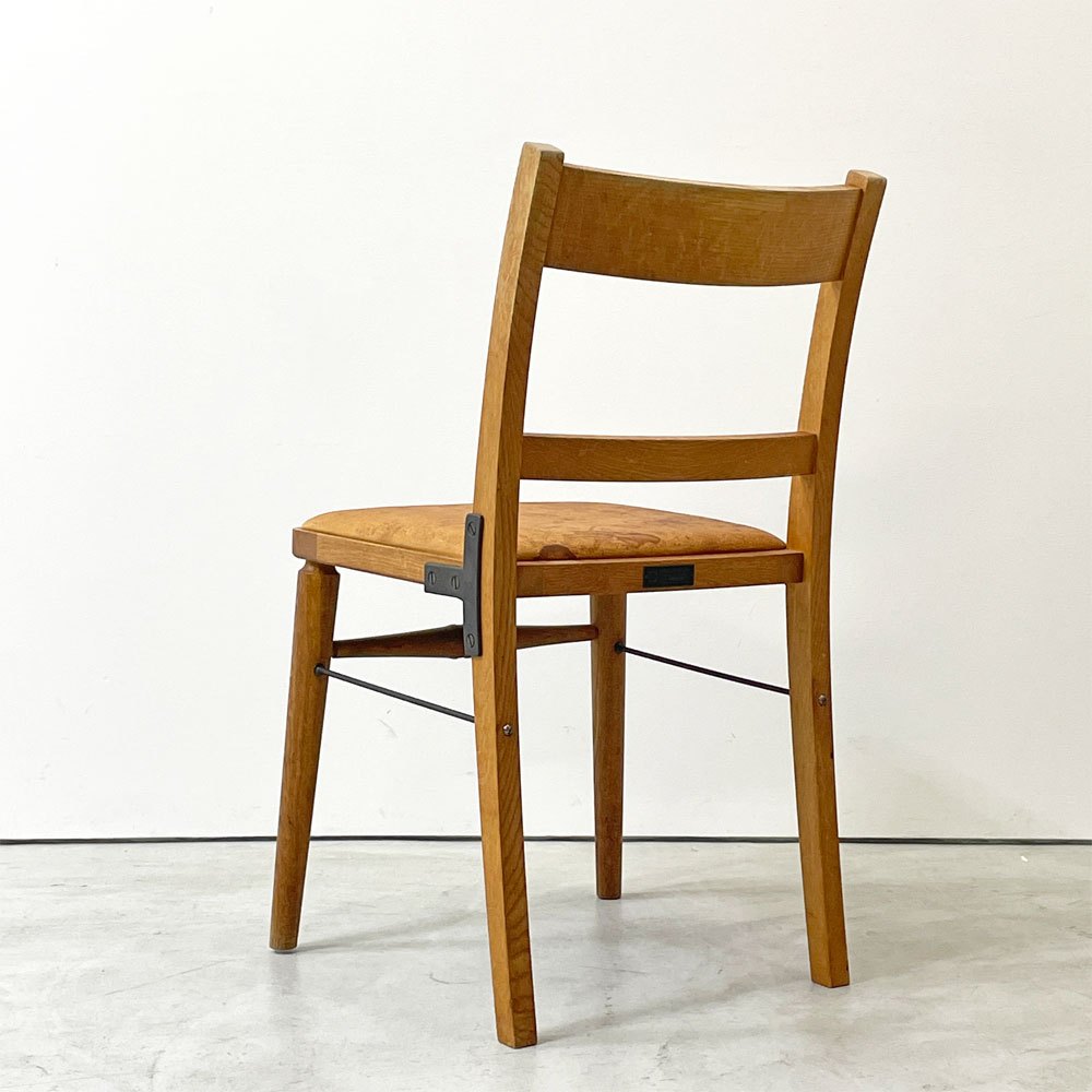 トラックファニチャー TRUCK FURNITURE TS CHAIR ダイニングチェア ナラ無垢材 アイアン 本革 羊革 シープスキン 定価 ￥110,550- ●