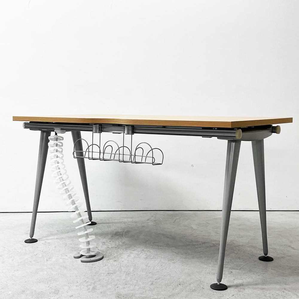 ハーマンミラー Herman Miller アバックエンバイロメンツ ABAK ミーティングテーブル デスク W140cm オークカラー ケーブルスパイン付き ティム・ウォレス B ●