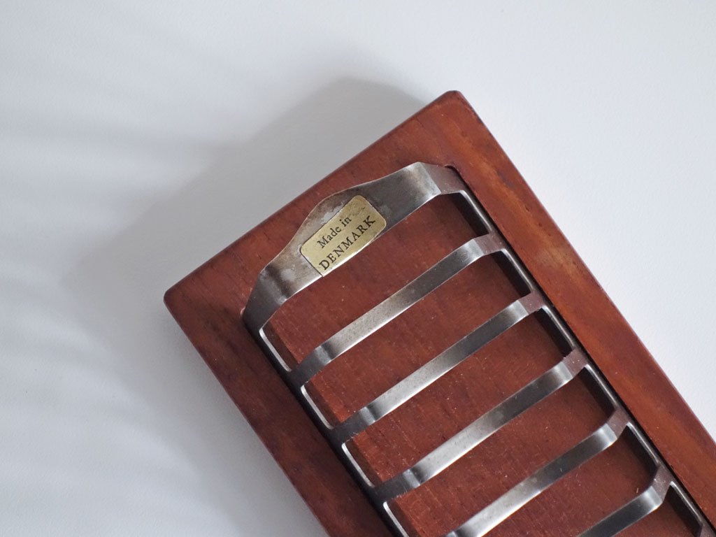 デンマークビンテージ Danish Vintage トーストラック Toast Rack チーク材 ステンレス 北欧雑貨 ■