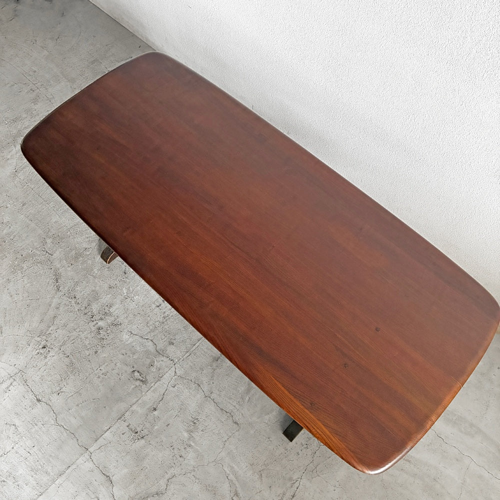 アーコール Ercol オールドコロニアル リフェクトリーテーブル ダイニングテーブル エルム無垢材 英国 UKビンテージ 〓