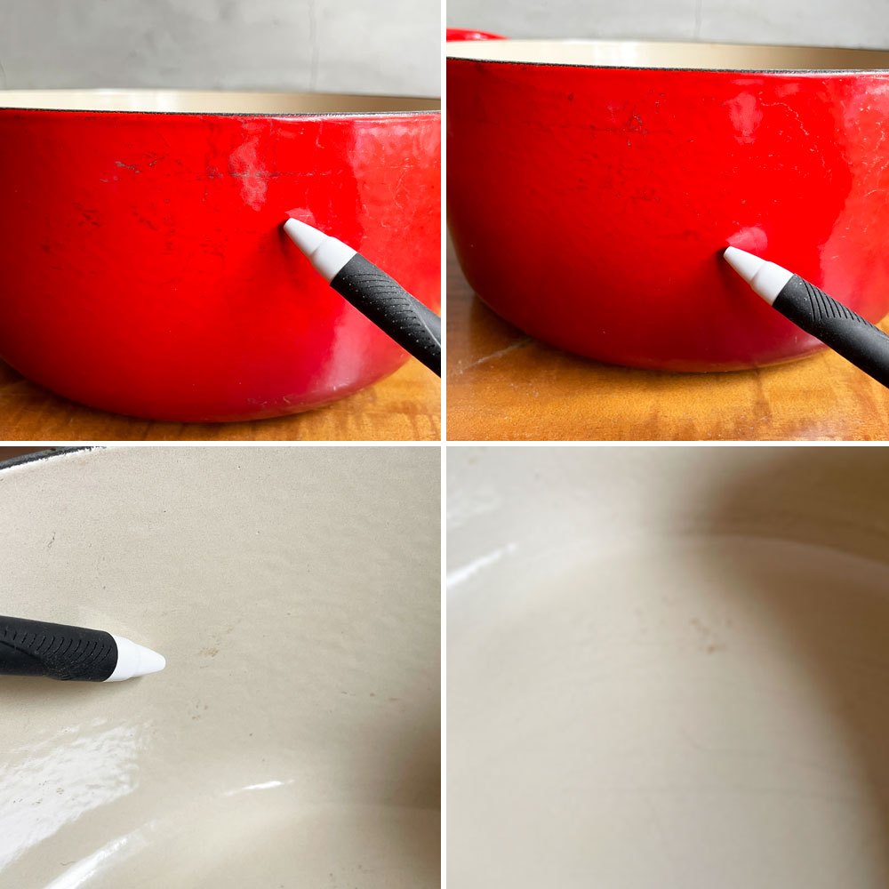 ルクルーゼ LE CREUSET ココットロンド 両手鍋 25cm レッド 鋳物 フランス ♪