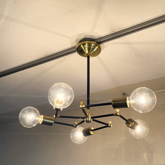 アクメファニチャー ACME Furniture ソリッドブラスランプ 5アーム ブラックアーム SOLID BRASS LAMP 5ARM BLACK 真鍮 シーリングライト ミッドセンチュリー 廃番カラー 参考定価￥143,000- ■