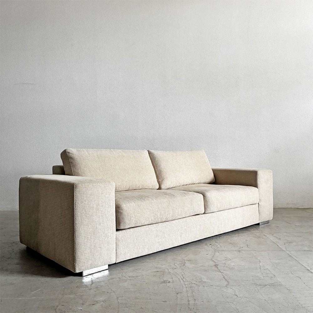ボーコンセプト BoConcept インターノ Interno Ⅲ 2シーターソファ 2人掛け W217cm カバーリングファブリック オフホワイト系 スチール脚 デンマーク 廃番 〓