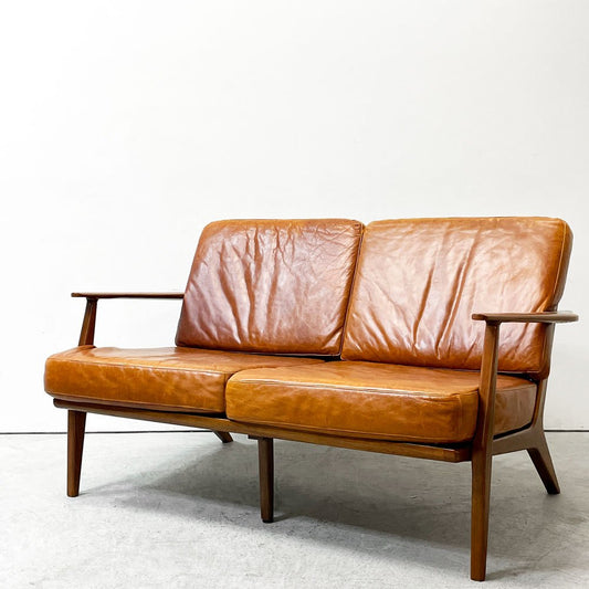 アクメファニチャー ACME Furniture デルマー ソファ 2シーター DELMAR SOFA 2-Seater 2Pソファ レザー張り ブラウン アッシュ材 廃番 ●
