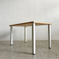 かなでもの KANADEMONO ザ・テーブル THE TABLE White Steel デスク W125×D75cm ラバーウッド ナチュラル スクエアバー脚 参考定価￥49,900- 〓